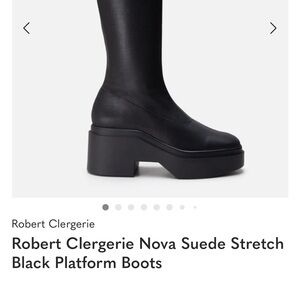 Robert Clergerie Black Suede Platform Boots